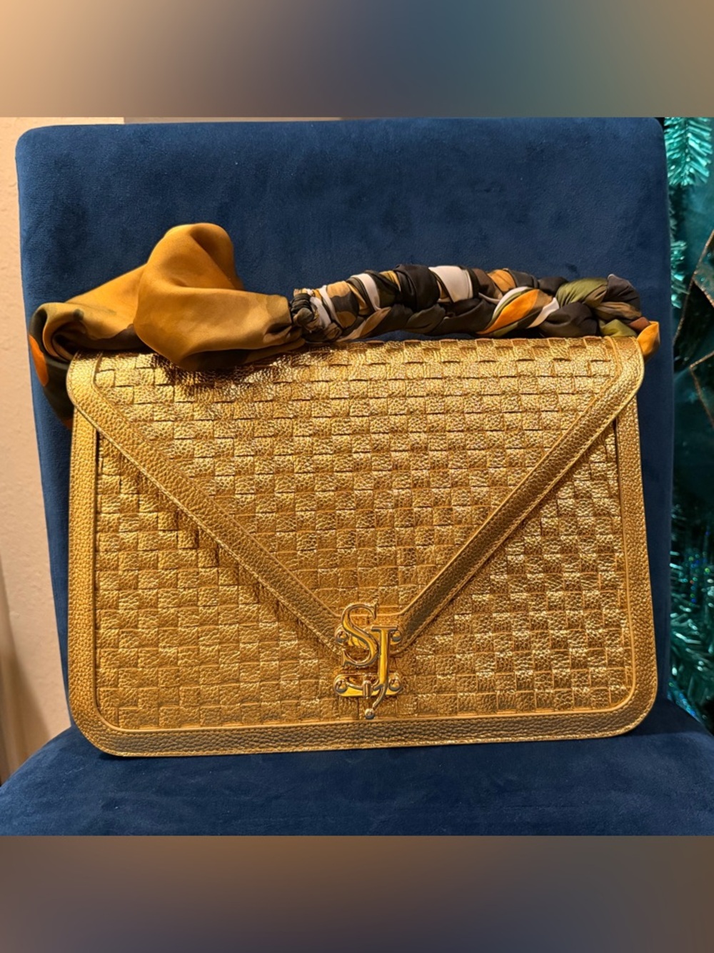 Sassy Jones Sample Sale Bag with Scarf-Wrapped Handle